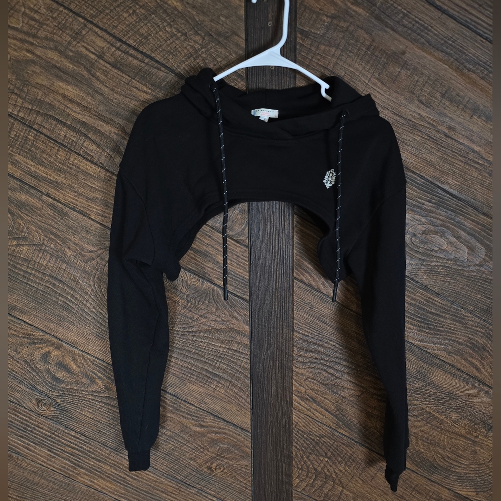 FP Movement by Free People Black Workout Hoodie Shrug M/L - Picture 2 of 5